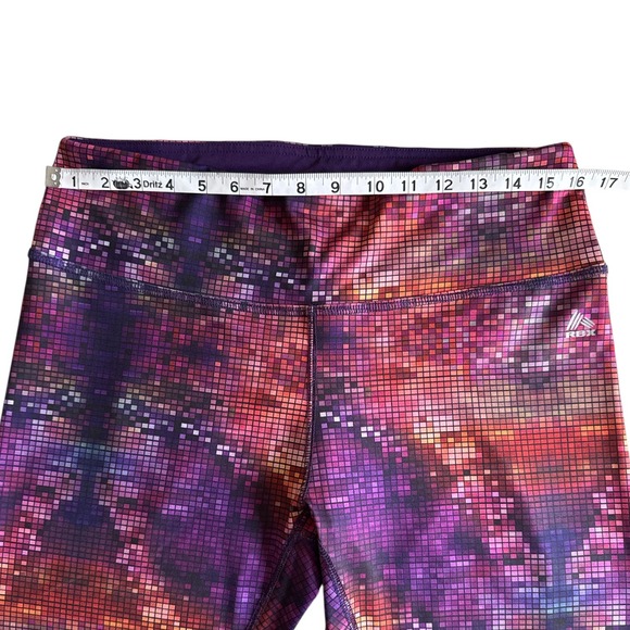 RBX Live Life Active Women's XL Purple Abstract Pixelated Leggings Waist Pocket - Picture 7 of 8